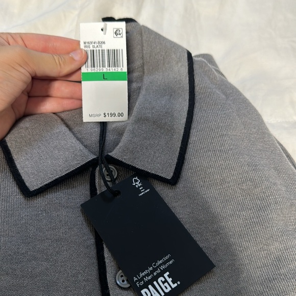 PAIGE Men's Dobson Long Sleeve Sweater Polo Size L - Picture 4 of 6